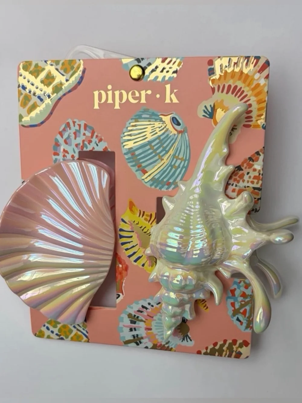 NWT ⚜️💖⚜️ Piper K Gorgeous Pearlescent SeaShells Hair Claw Clip Set of 2! - Picture 4 of 7
